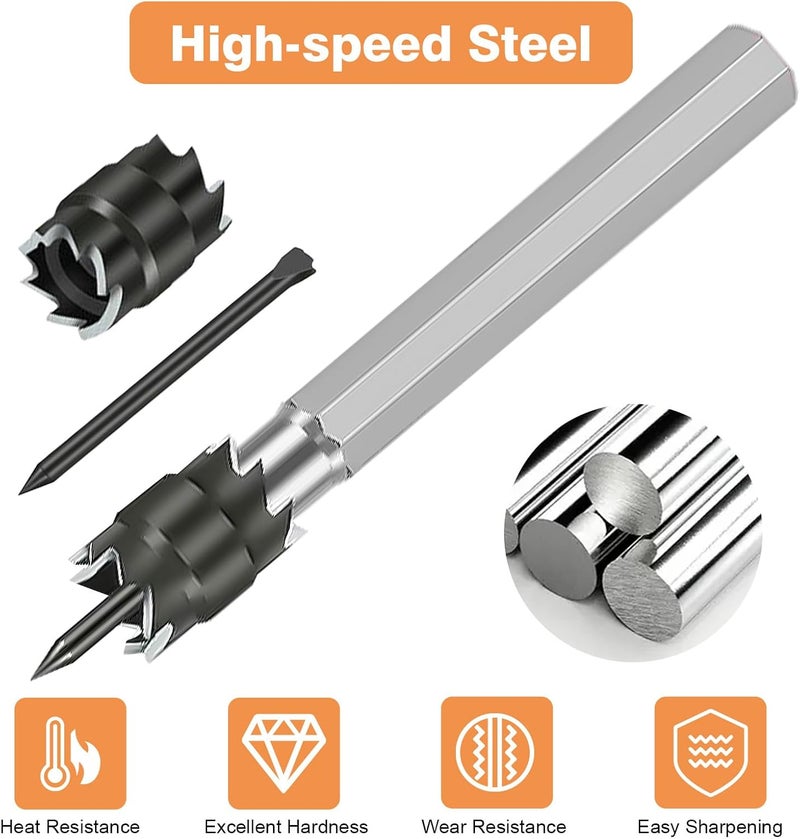 EEEKit 13PCS Rotary Spot Weld Cutter 3/8", HSS Spot Weld Removal Tool, Double Sided Spot-Weld Drill Bits for Automobiles, Drill Bit for Removing Spot-Weld - Image 4